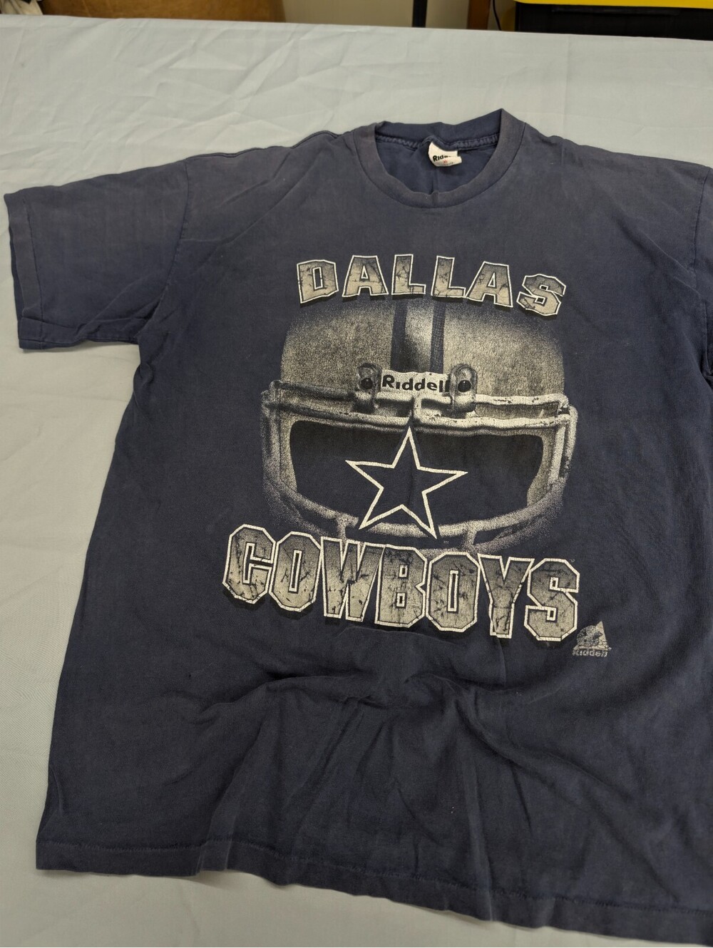 Dallas Cowboys Riddell T Shirt Mens XL Vintage Helmet Blue